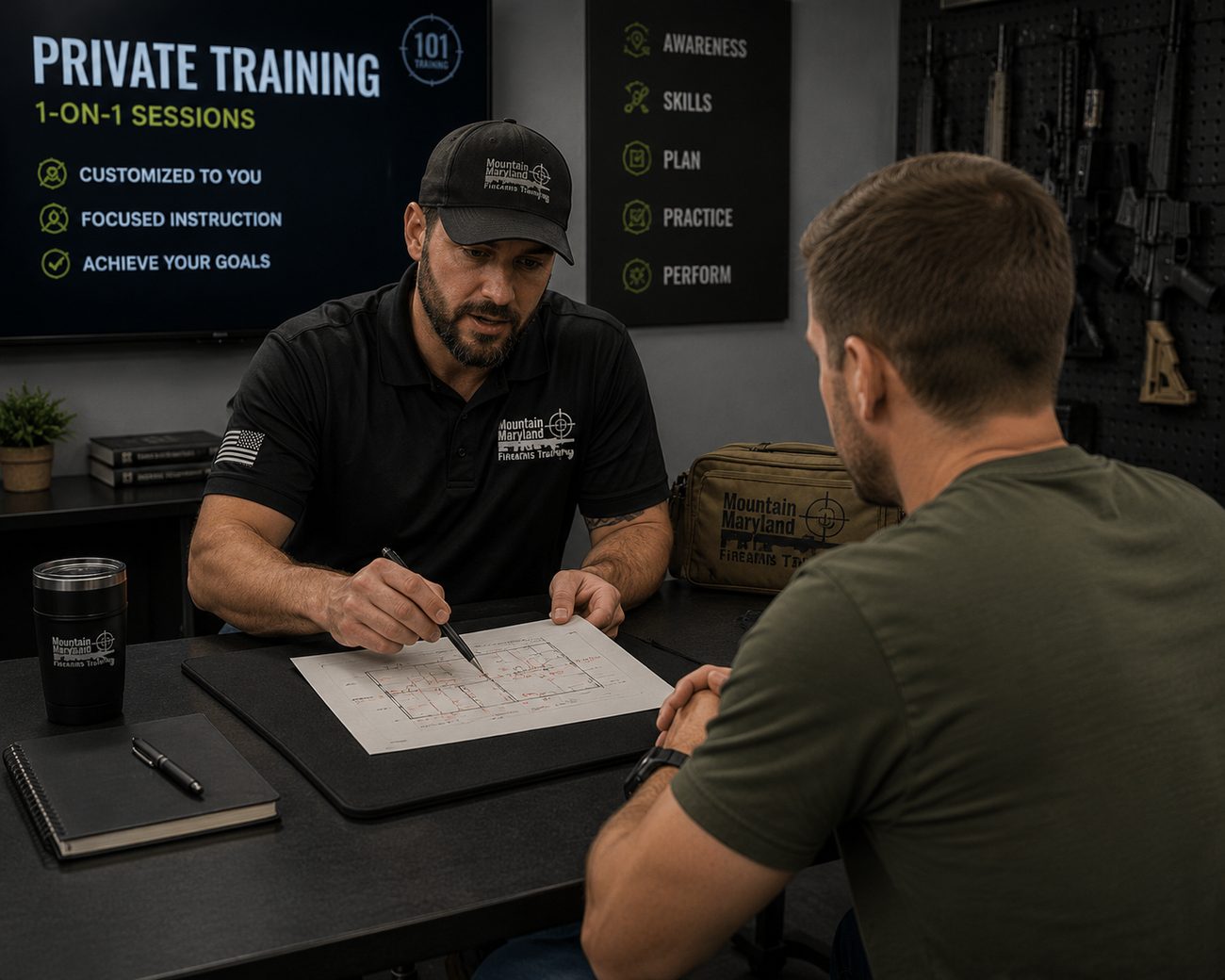An instructor planning a one-on-one training session with a student